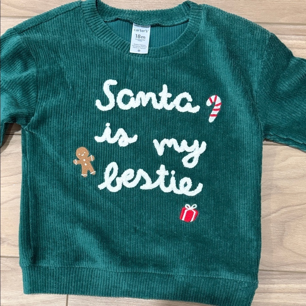 Santa Is My Bestie Festive Kids Matching Set - Picture 2 of 4